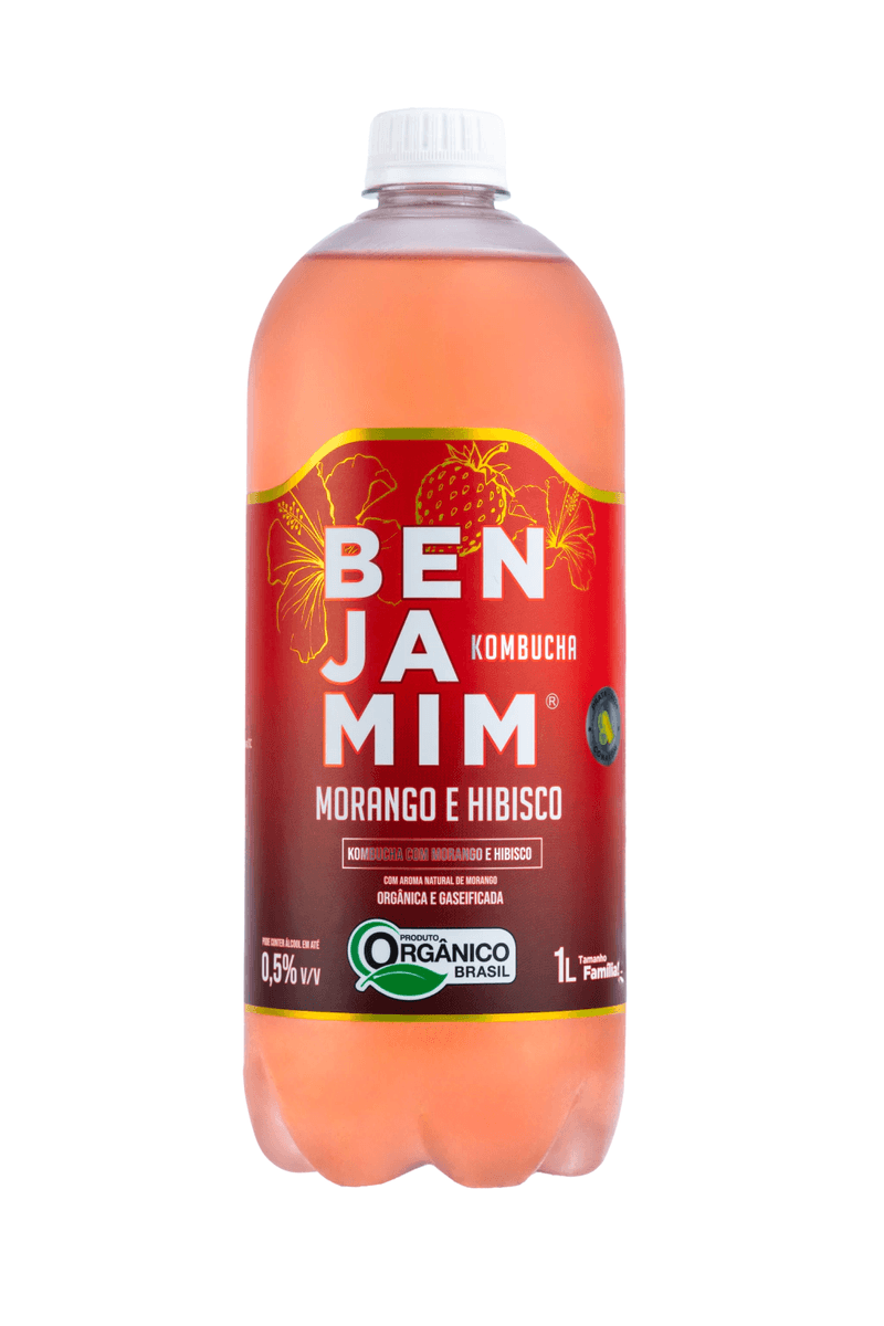 Kombucha de Morango e Hibisco Benjamim  GF 1litro