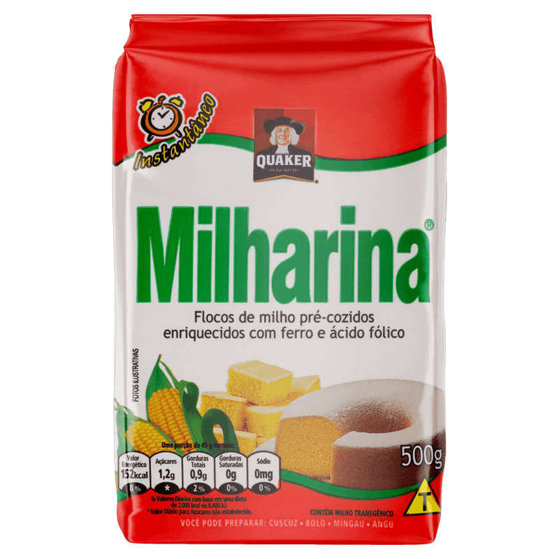 Flocos de Milho Pré-Cozido Quaker Milharina Pacote 500g