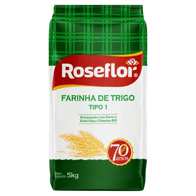 Farinha de Trigo Tipo 1 Roseflor Pacote 5kg