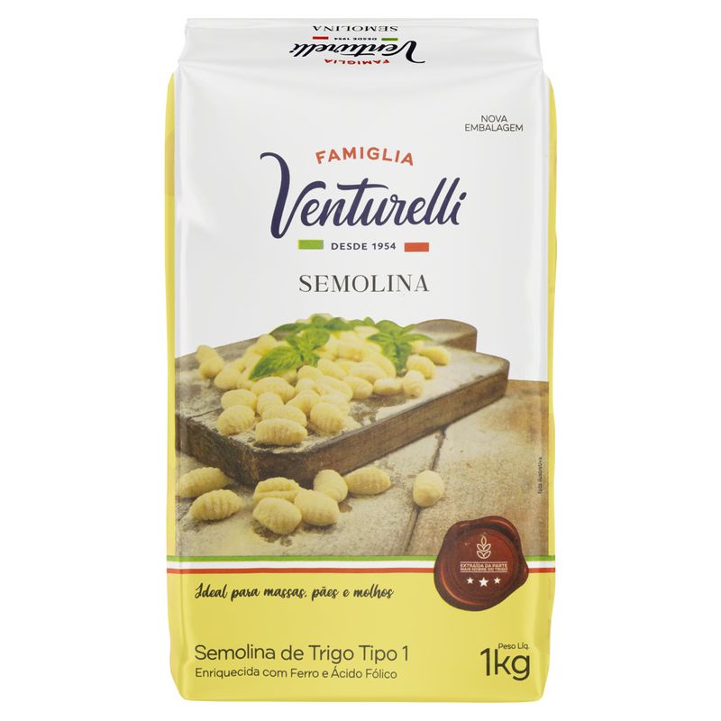 Semolina de Trigo Tipo 1 Famiglia Venturelli Pacote 1kg