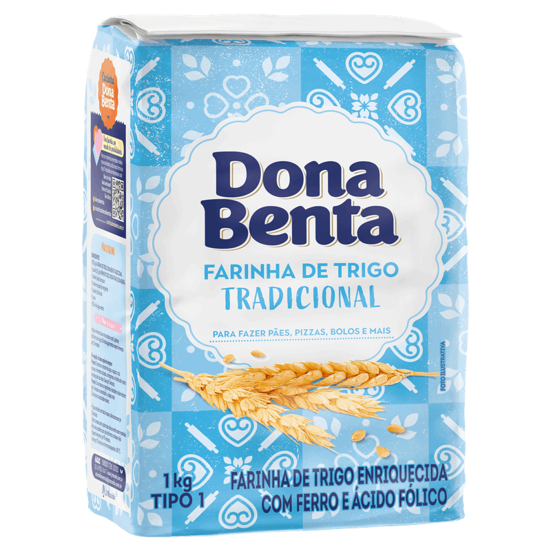 Farinha de Trigo Tipo 1 Tradicional Dona Benta Pacote 1kg