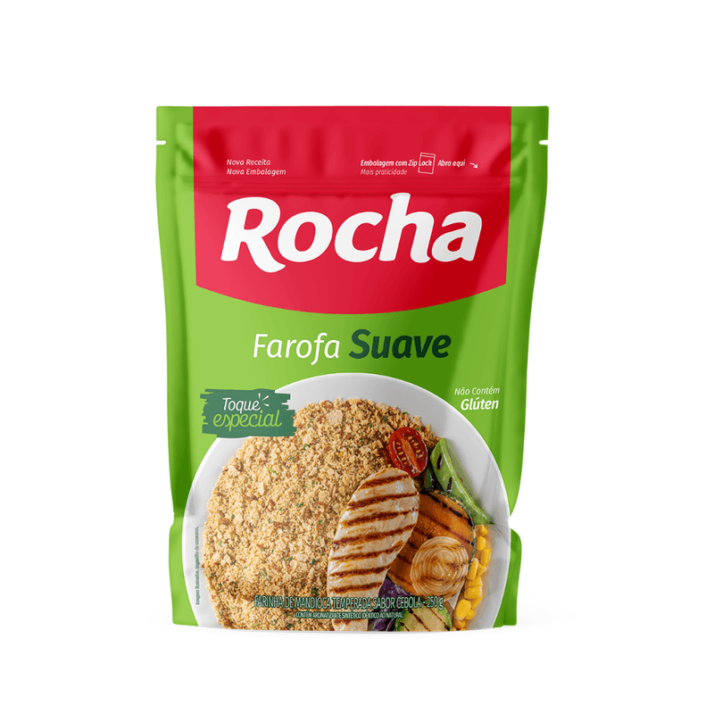 Farofa de Mandioca Suave Rocha Alimentos Pacote 250g