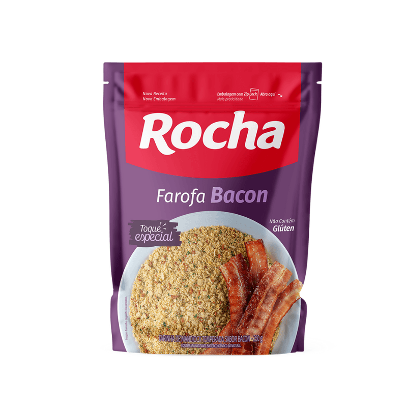 Farofa de Mandioca Bacon Rocha Alimentos Pacote 250g