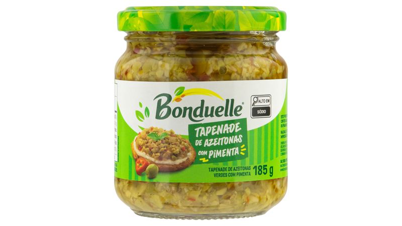Patê de Azeitona Verde Tapenade com Pimenta Bonduelle Vidro 185g
