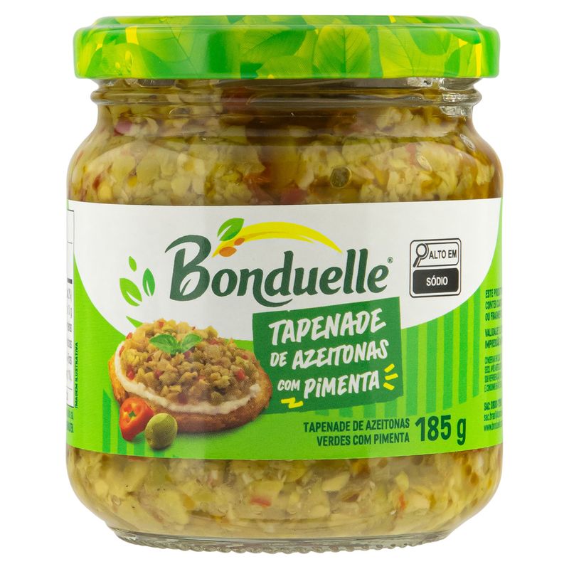 Patê de Azeitona Verde Tapenade com Pimenta Bonduelle Vidro 185g