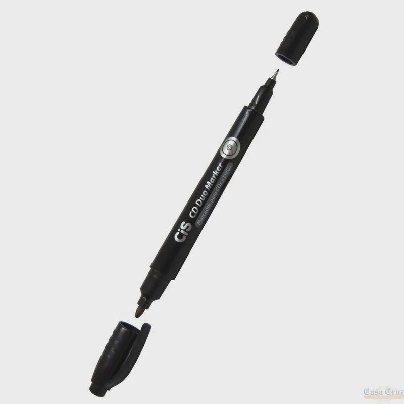 Pincel Marcador Cis p/CD Duo Preto ct 1un