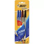 Caneta Bic Cristal Fina Azul/Preto/Vermelho ct 4un