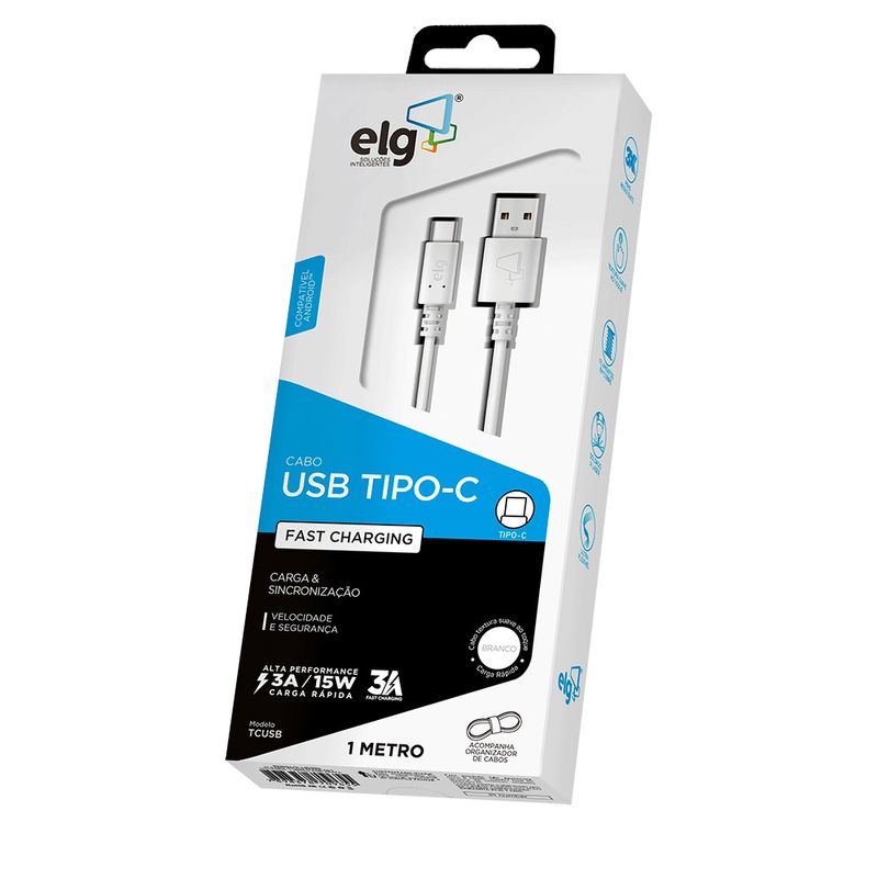 Cabo Elg Smartphones Usb Tipo C 1mt 1un