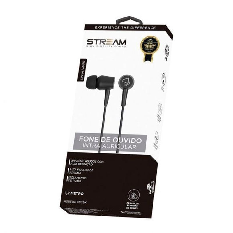 Fone Ouvido Elg Intra-Auricular EP12BK 1un