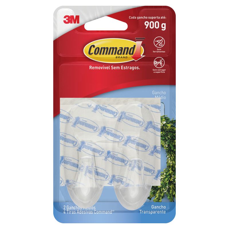 Gancho Plástico 900g Command M 2 Unidades