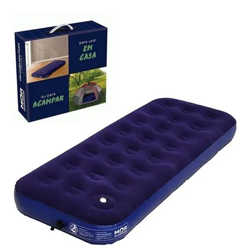 Colchao Mor Inflavel Solteiro com Inflador 1un