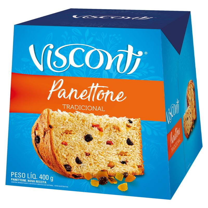 Panettone Tradicional Visconti Caixa 400g