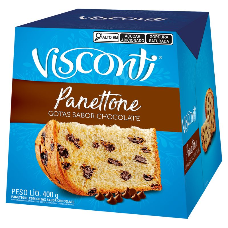 Panettone com Gotas de Chocolate Visconti Caixa 400g