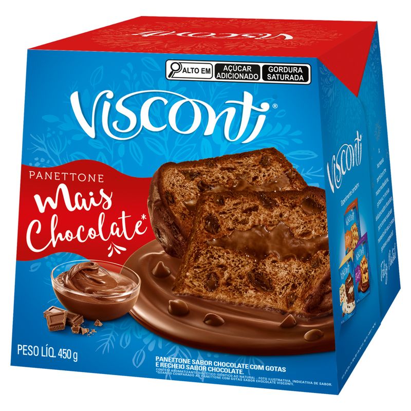 Panettone Mais Chocolate Visconti Caixa 450g