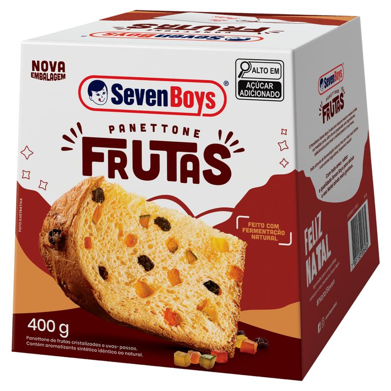 Panettone com Frutas Cristalizadas e Uvas-Passas Seven Boys Caixa 400g