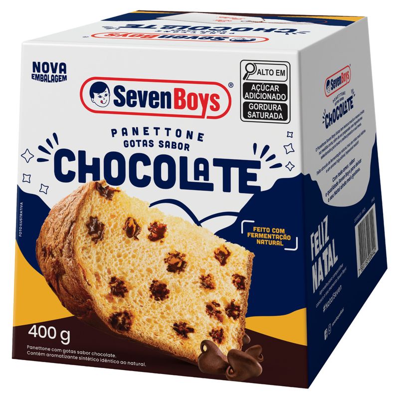 Panettone com Gotas de Chocolate Seven Boys Caixa 400g
