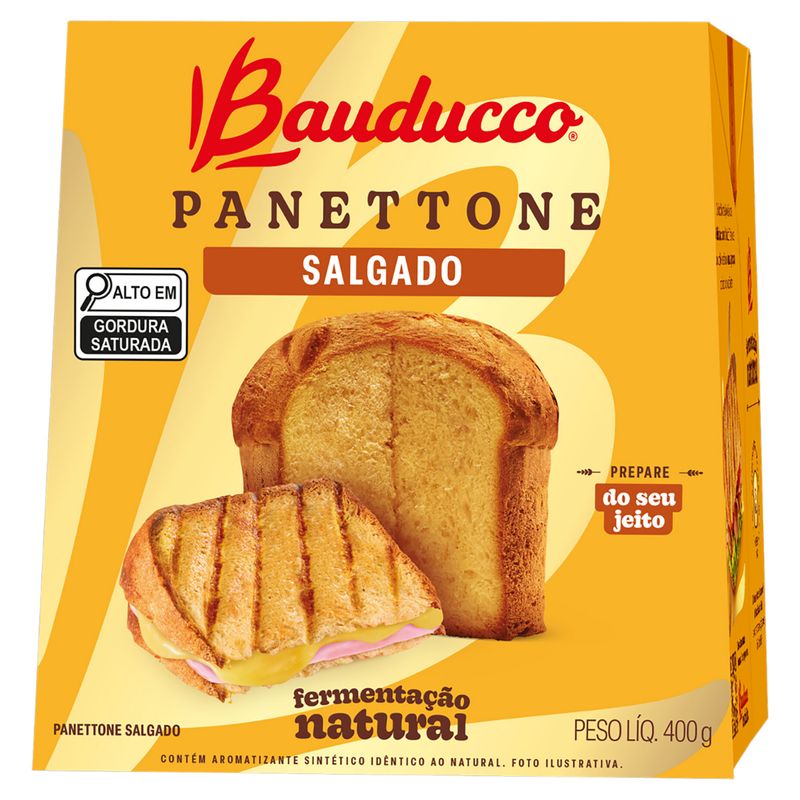 Panettone Salgado com Gotas com Queijo Bauducco Caixa 400g