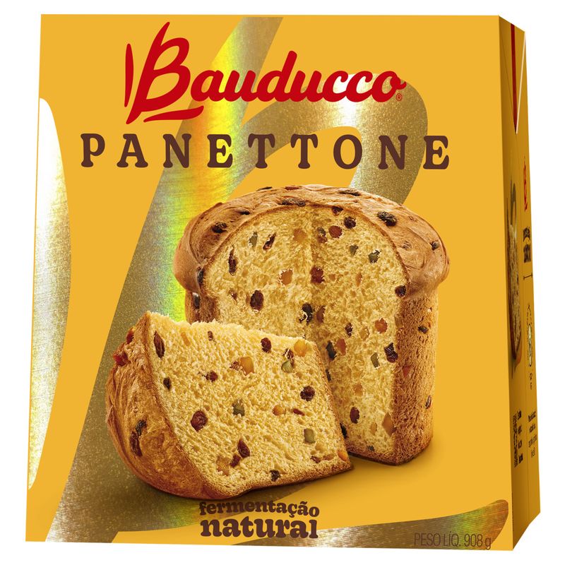 Panettone de Frutas Bauducco Caixa 908gramas