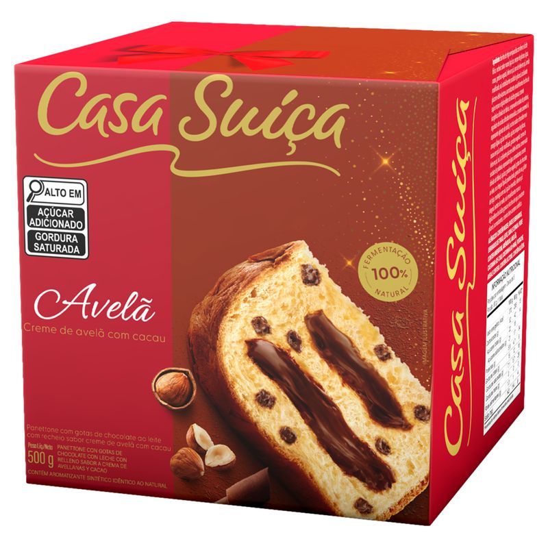 Panettone de Avela com Cacau Casa Suiça Caixa 500gramas