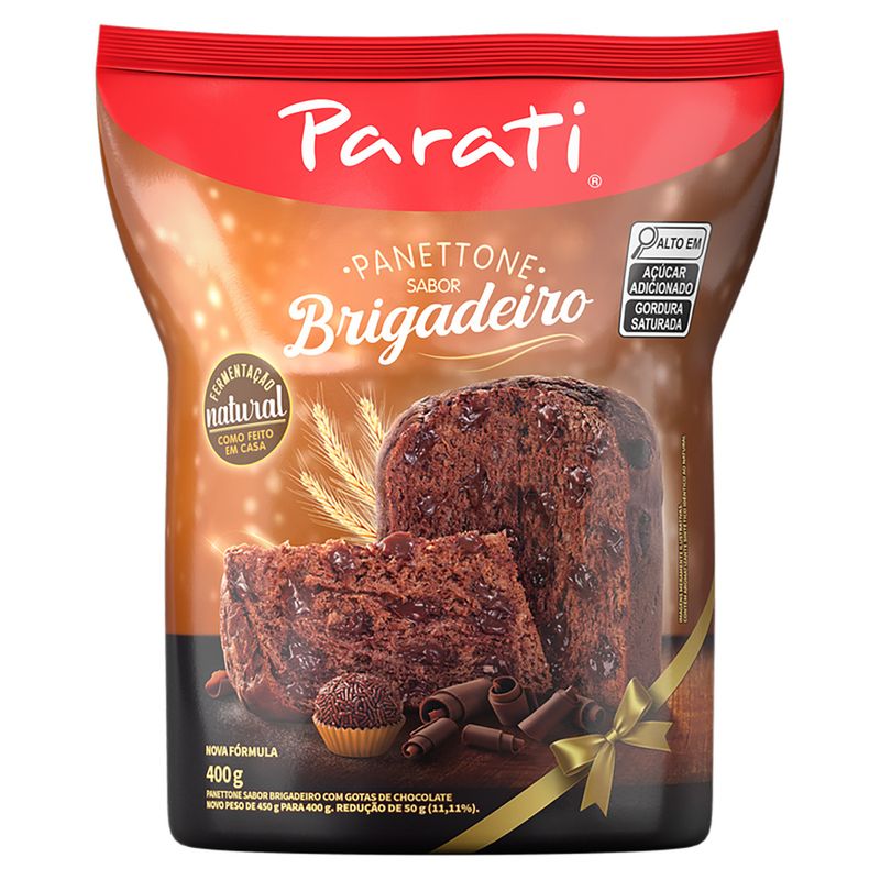 Panettone com Gotas de Chocolate Brigadeiro Parati Pacote 400g