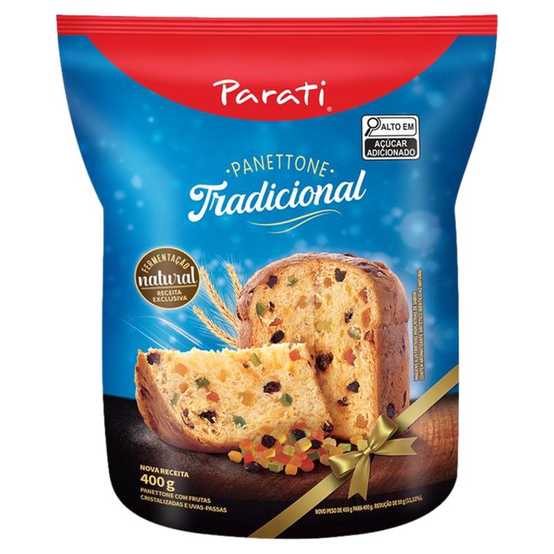 Panettone com Frutas Cristalizadas e Uvas-Passas Parati Pacote 400g