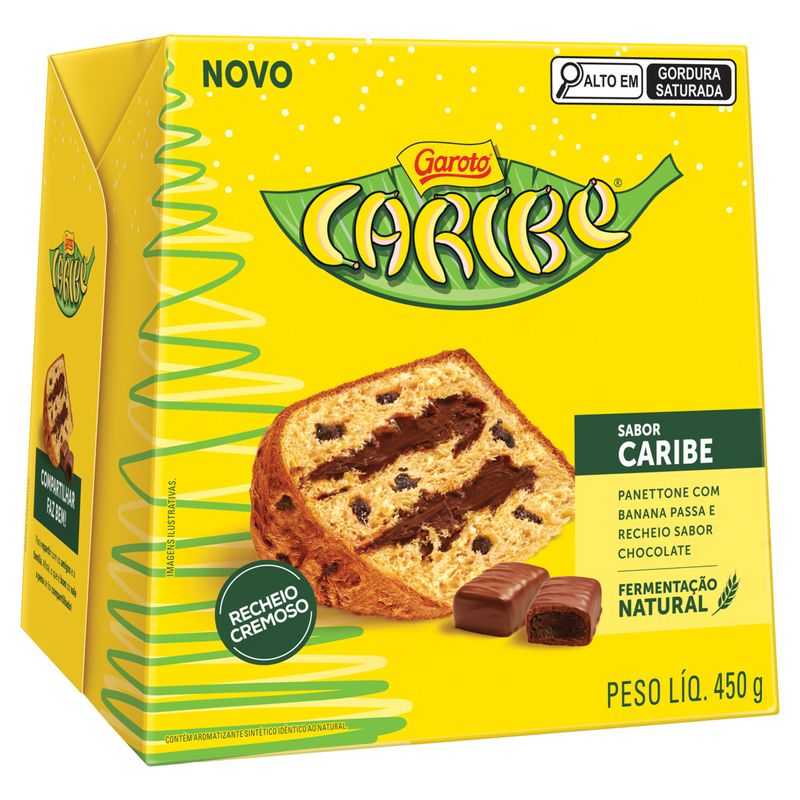 Panettone Caribe Garoto Caixa 450g