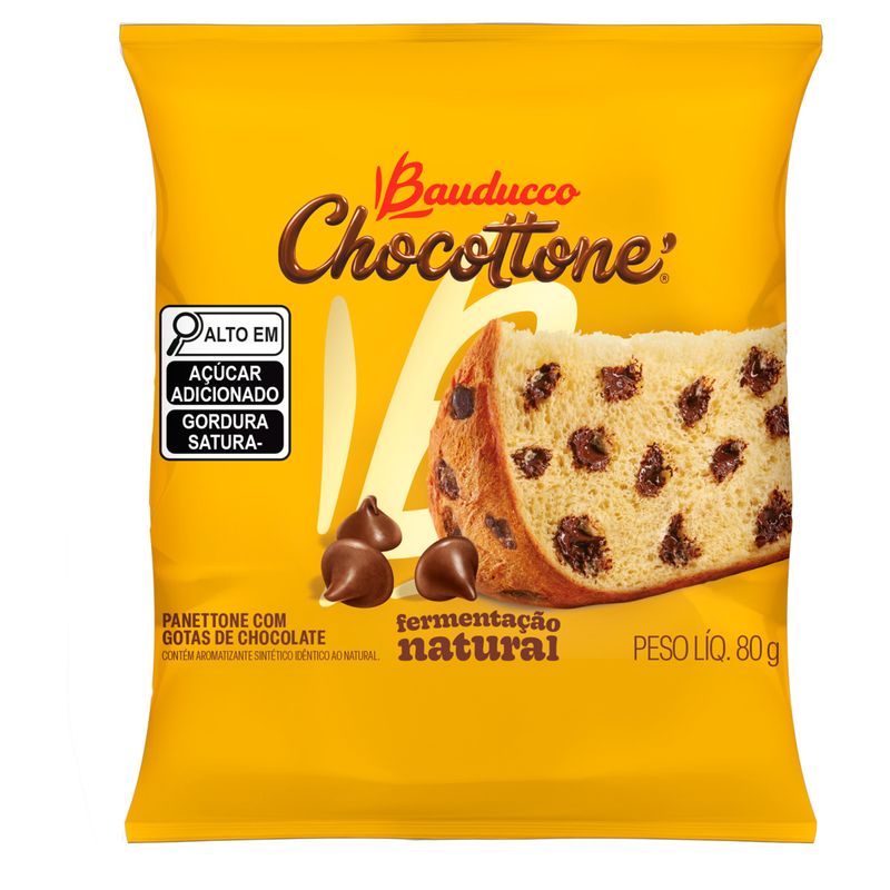 Minipanettone com Gotas de Chocolate Bauducco Chocottone Pacote 80g