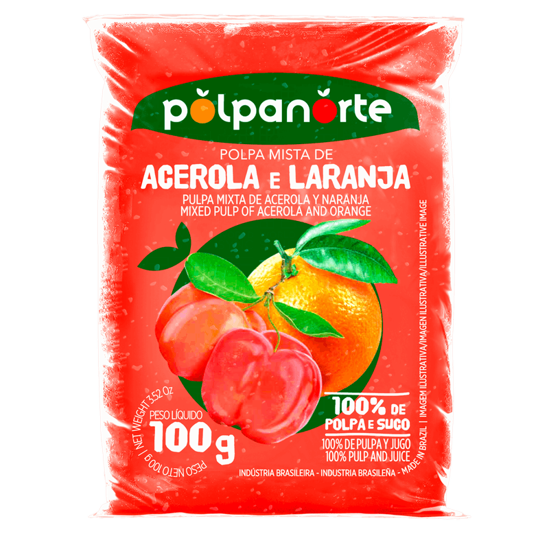 Polpa de Fruta Acerola e Laranja Polpanorte Pacote 100g