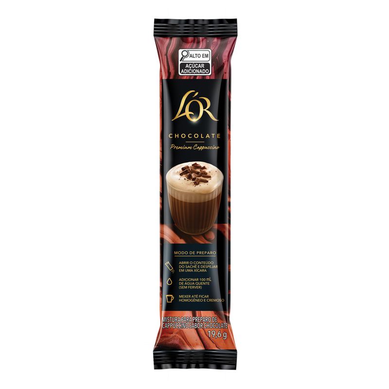 Cappuccino Solúvel Chocolate L´or Premium Sache 20,3gr