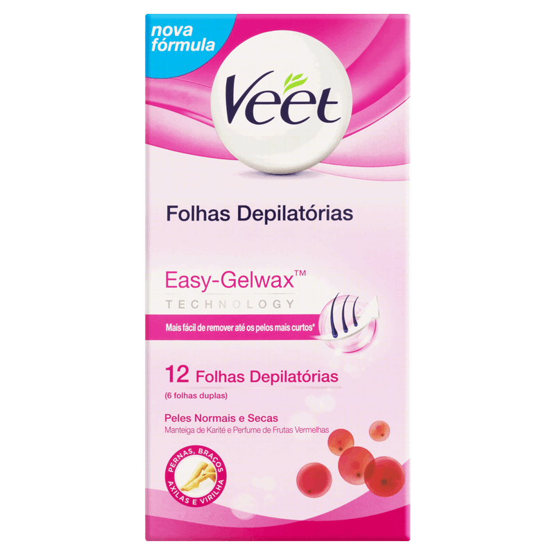 Folhas para Depilação Peles Normais e Secas Veet 12 Unidades