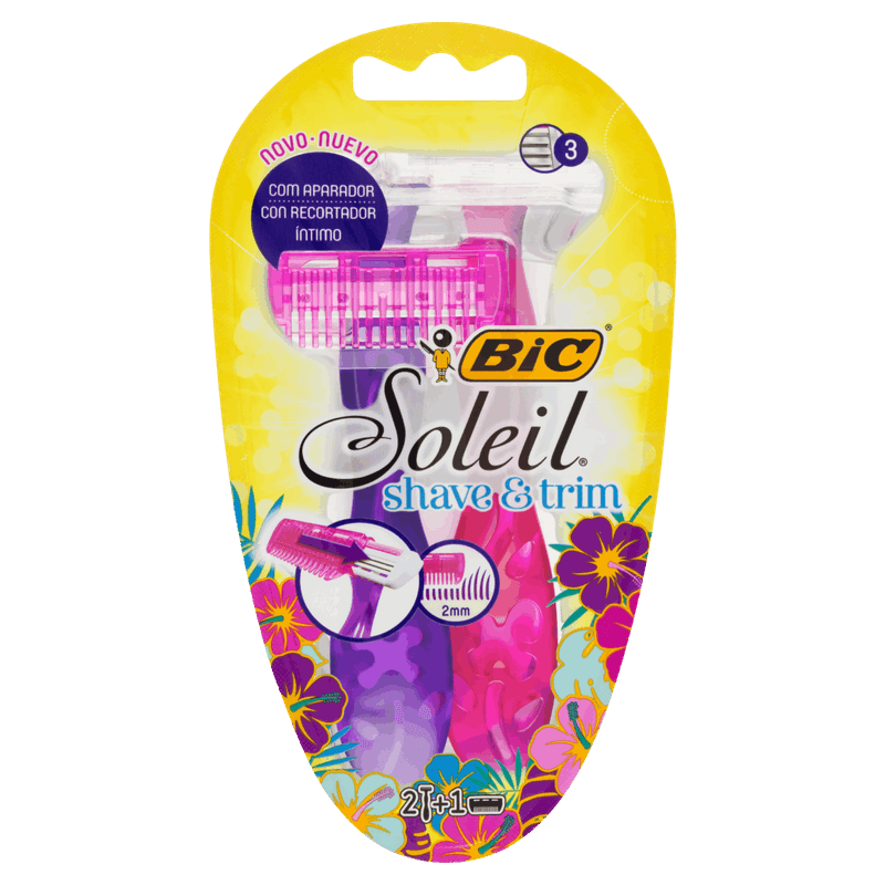 Aparelho Descartável para Depilar Bic Soleil Shave e Trim 2 Unidades