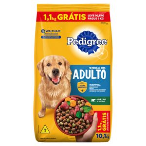 Ração Pedigree Adulto Carne Leve 10.1kg Pague 9kg Pacote 10.1kg