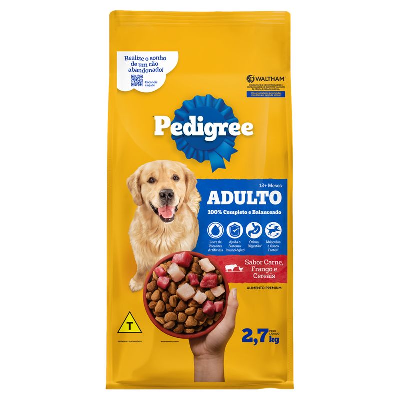 Ração Pedigree Adulto Carne Frango Pacote 2 7kg