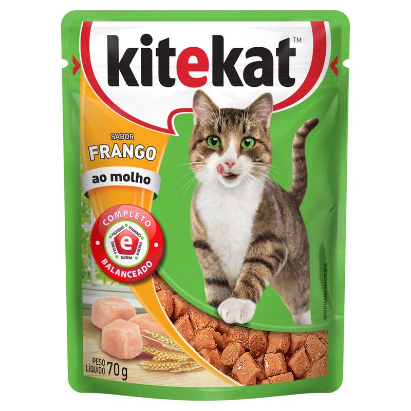 Ração Kitekat Gatos Adultos Sachê Frango 70g