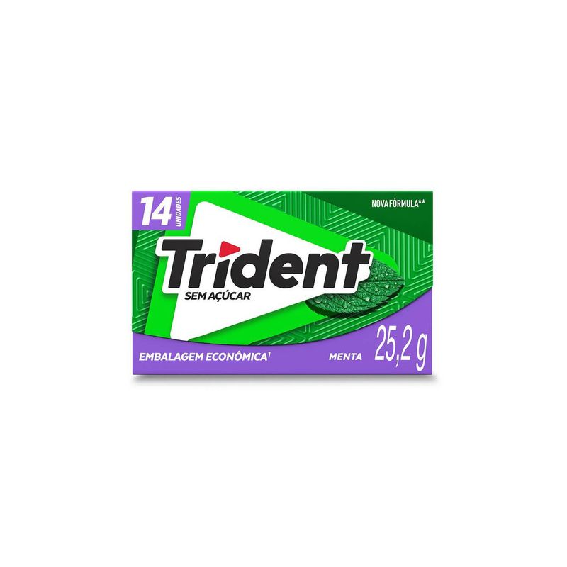 Goma Mascar Trident Menta 25,2g Contém 14 Unidades