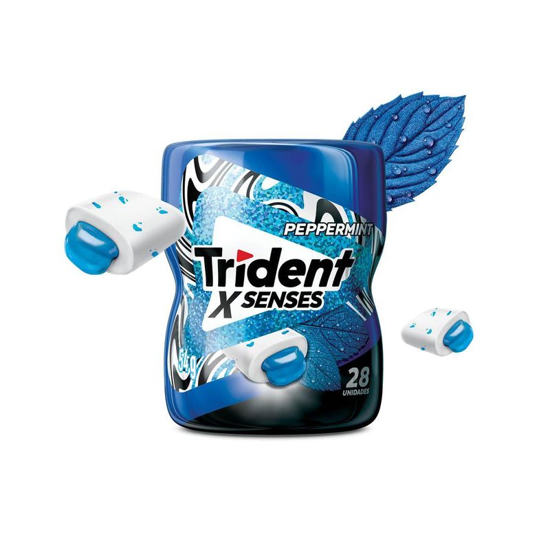 Goma De Mascar Trident X Senses Hortelã Mint 54g Contém 28 Unidades