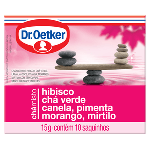 Chá de Hibisco,Verde,Canela e Morango Dr Oetker Caixa 15g