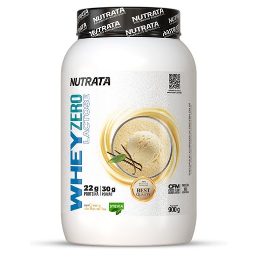 Whey Nutrata Sabor Baunilha Zero Lactose Pote 900g