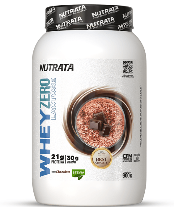 Whey Nutrata Sabor Chocolate Zero Lactose Pote 900g