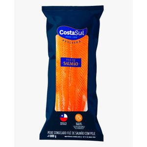 Filé de Salmão Costa Sul com Pele Pacote 800g