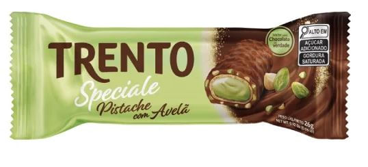Wafer Trento Speciale Pistache com Avelã Pacote 26g
