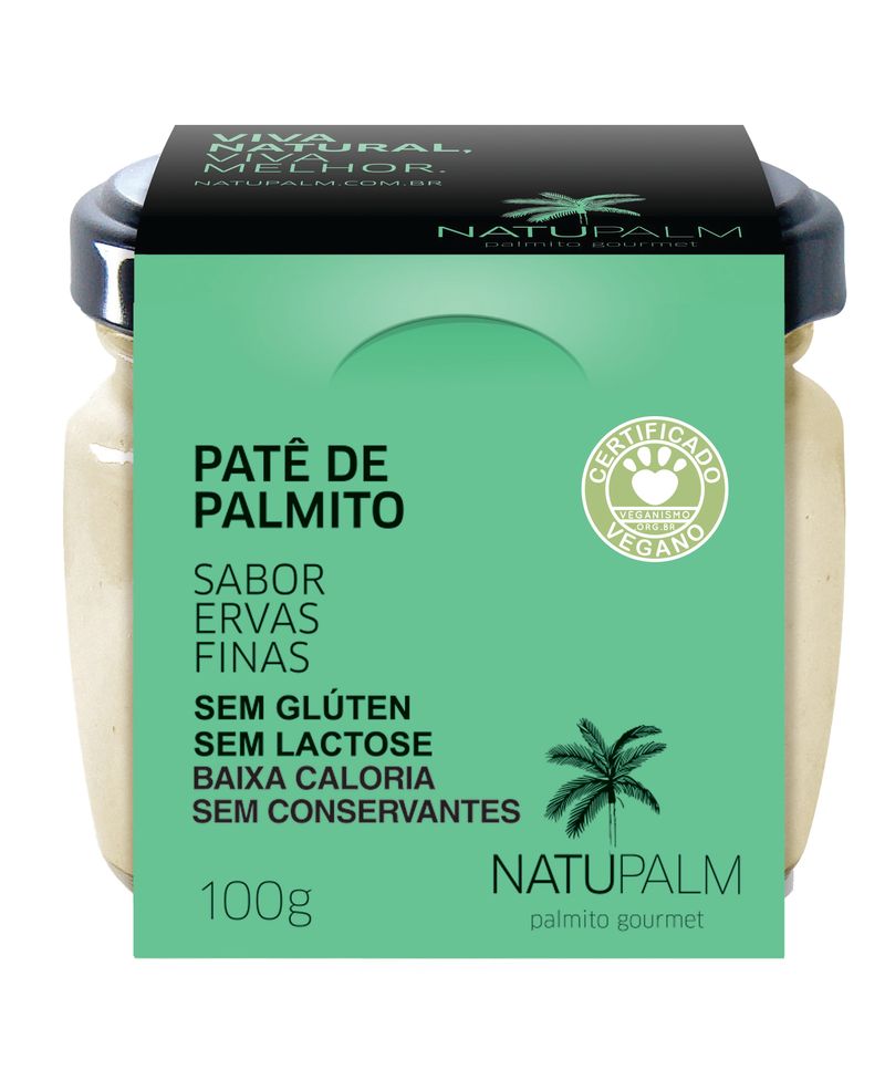 Patê de Palmito Ervas Finas NatuPalm Vidro 100g