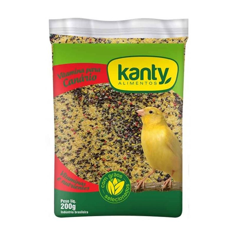 Racão Kanty Para Canario Vitaminas e Nutrientes Pacote 200g