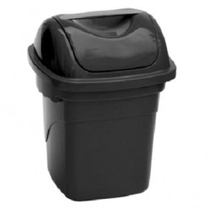 Lixeira Plasvale Basculante Preta Capacidade 10L
