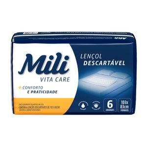 Lençol Descartável Mili Vita Pacote 6 Unidades