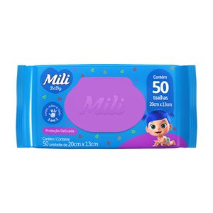 Toalha Umedecida Mili Baby Pacote 50 Unidades