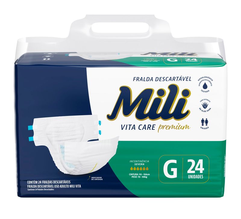 Fralda Mili Vita Care G Pacote 24 Unidades