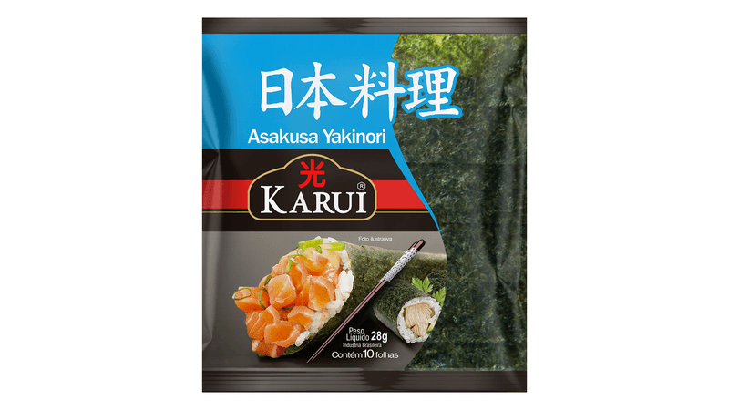 Folha de Alga Marinha Yaki Nori Karui Pacote 28g 10 Unidades
