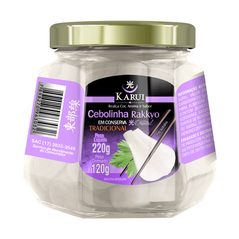 Cebolinha Rakkyo Em Conserva Tradicional Karui Vidro 120g