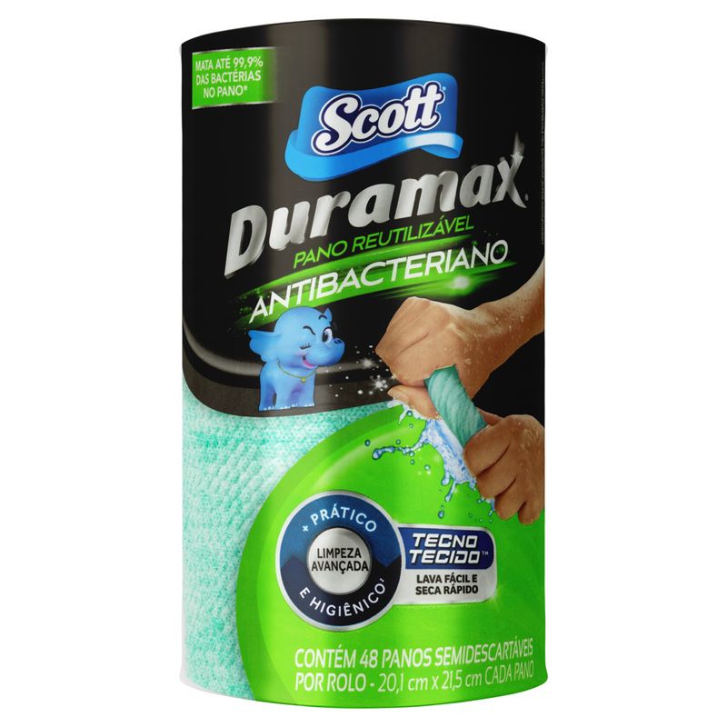 Pano Scott Duramax Antibacteriano Pacote 48 Unidades